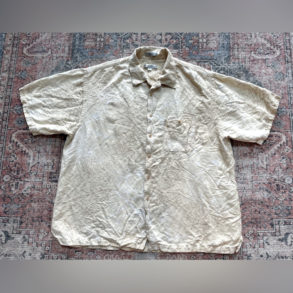 Geoffrey Beene Yellow Floral Hawaiian Style Shirt/ size XXL